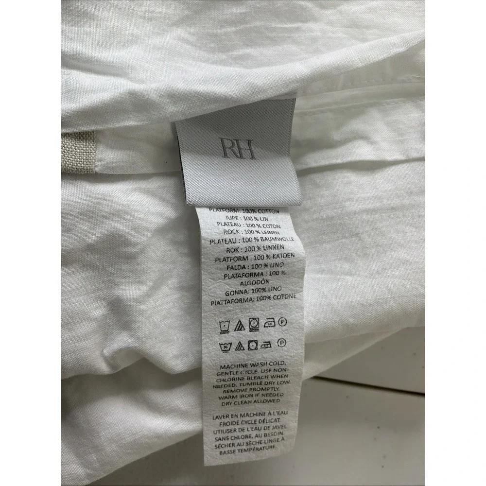Restoration Hardware RH 100% Linen Cal King Bed Skirt Tan Italian Heritage 15.5